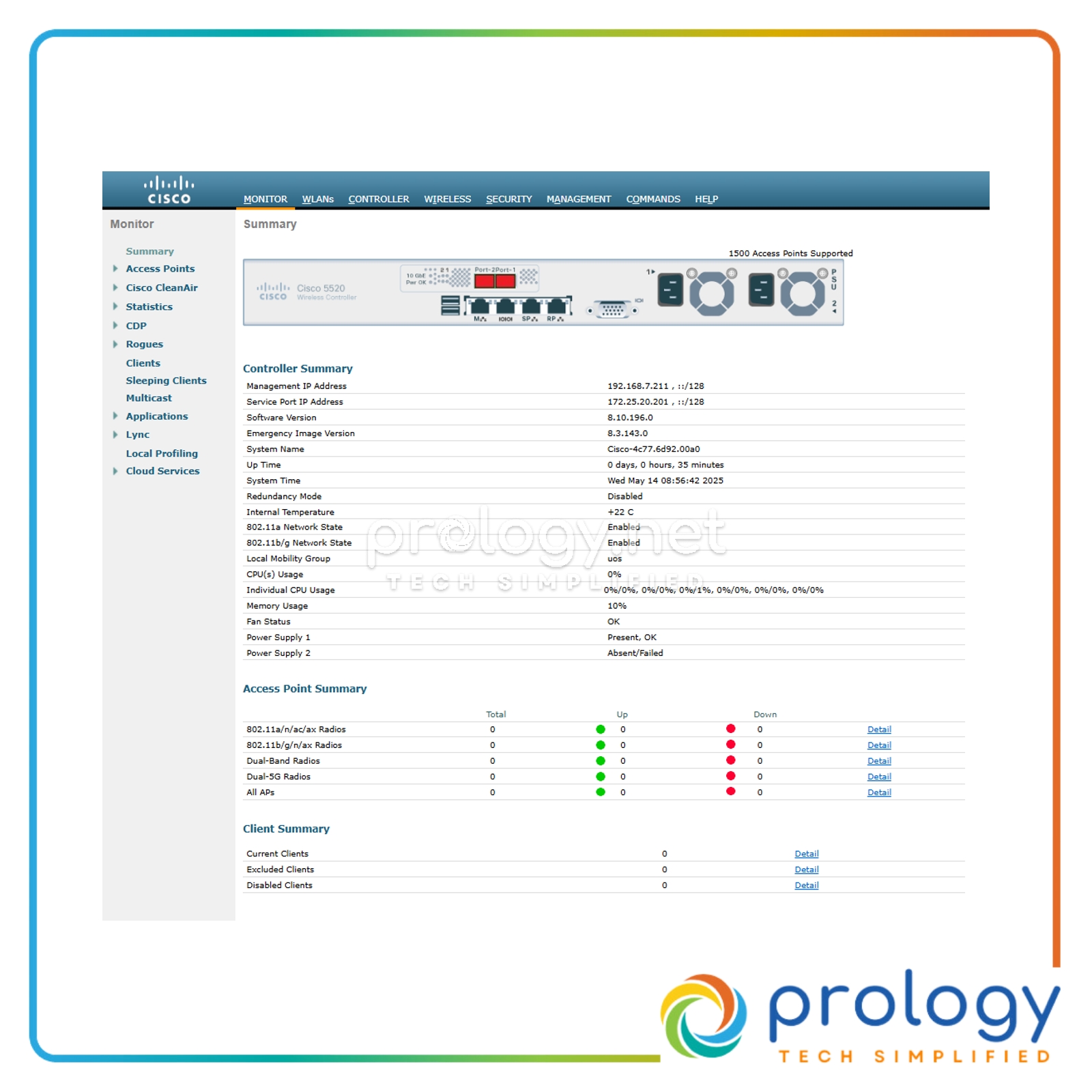 Cisco 5520 Wireless Controller product image